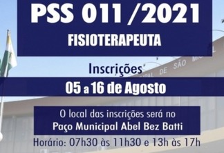 São Miguel do Iguaçu: Governo Municipal abre inscrições do PSS para contratação de fisioterapeuta