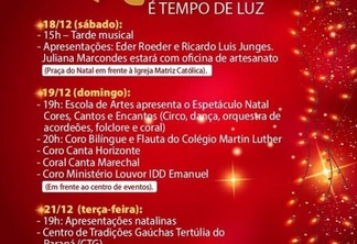 Programação de Natal prossegue neste fim de semana com inúmeras atrações em Marechal Rondon