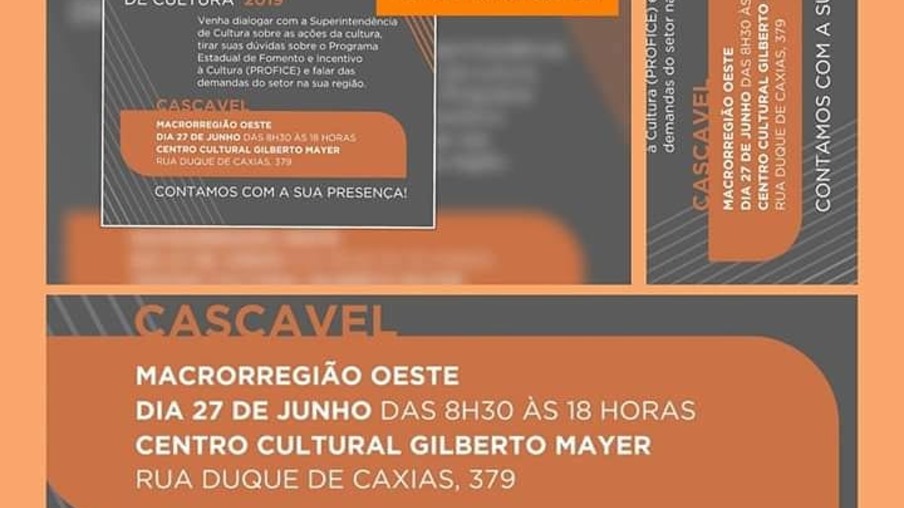 Audiência Pública de Cultura em Cascavel será nesta quinta