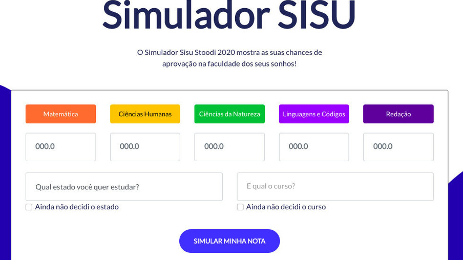 Simulador Sisu 2020: ferramenta oferece estimativa de chances