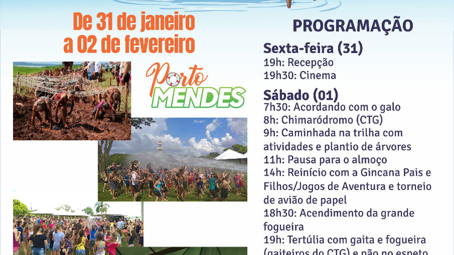 3º Acampamento Pais e Filhos inicia na sexta-feira em Porto Mendes