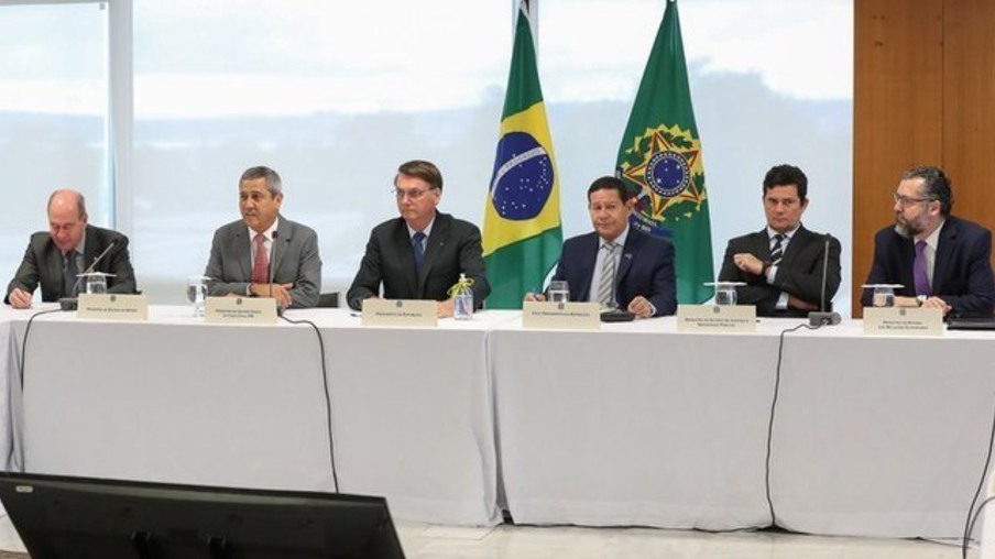 Vários ministros participaram da reunião que o STF requisitou a gravação-
Marcos Corrêa/PR 22.04.2020