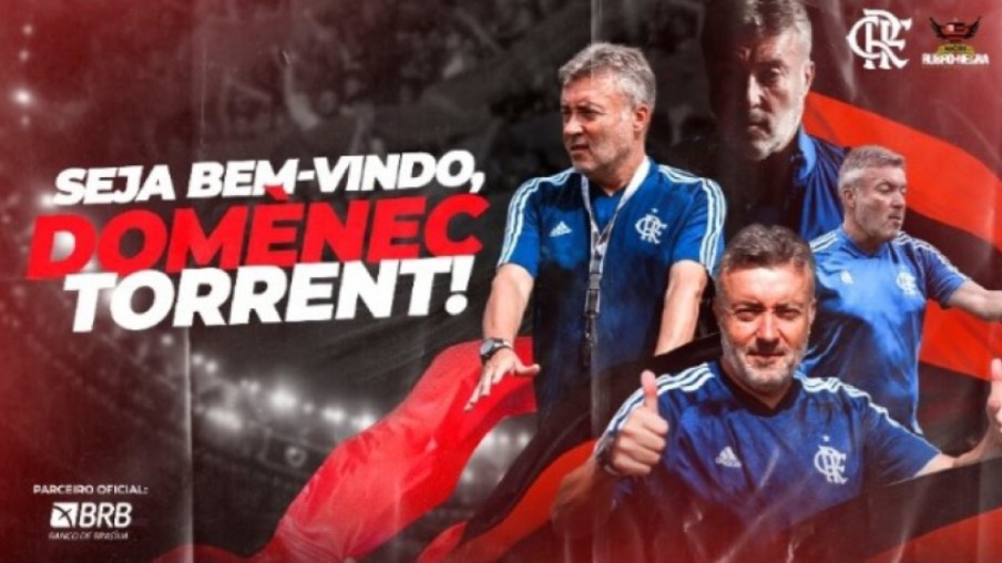 Redes sociais do Flamengo oficializaram a contratação de Torrent -Foto: Reprodução