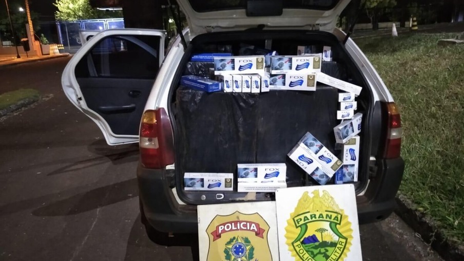 Policiais apreendem veículo com cigarros contrabandeados em Santa Terezinha de Itaipu