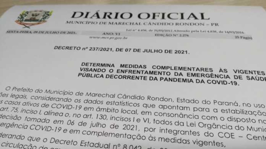 Novo decreto em Marechal autoriza funcionamento de escolas profissionalizantes, recreação infantil e afins até às 23h