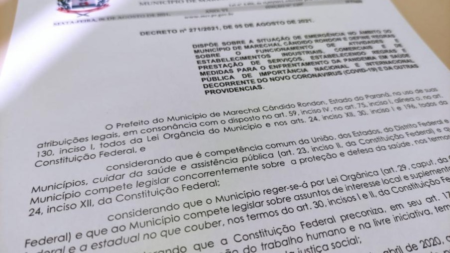 Marechal Rondon publica novo decreto com medidas de enfrentamento à covid-19