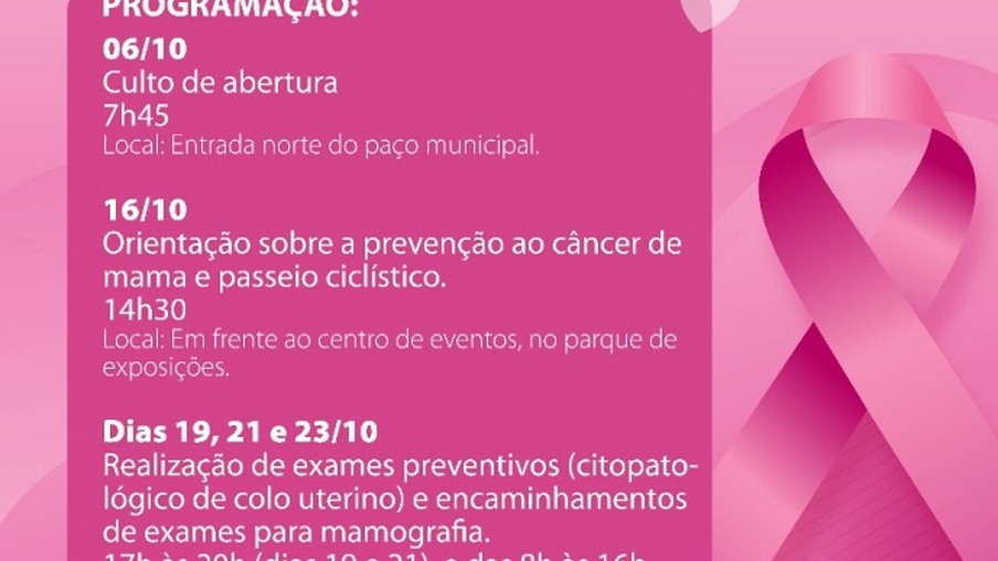 Programação do Outubro Rosa segue neste sábado em Marechal Rondon com passeio ciclístico
