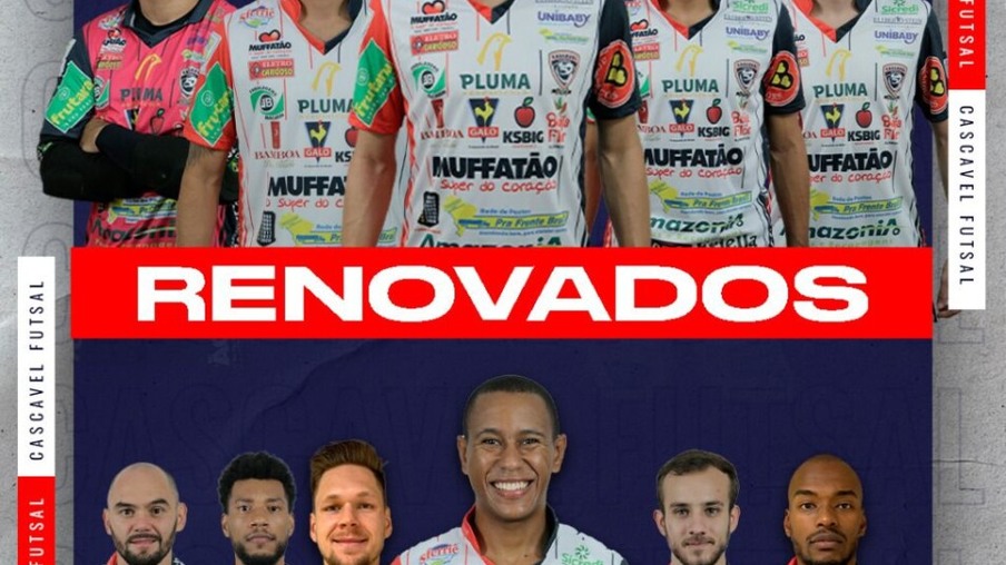 Cascavel Futsal anuncia renovação de contrato de 11 jogadores