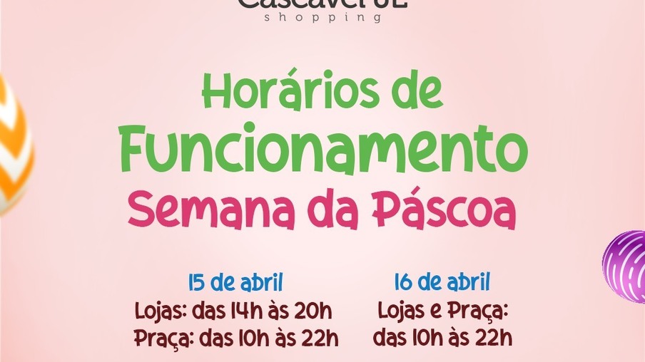 Páscoa terá atividades gratuitas e visita do coelho em shopping de Cascavel