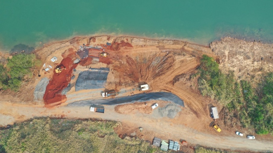 Diques vão proteger obras de sustentação da nova ponte entre Brasil e Paraguai