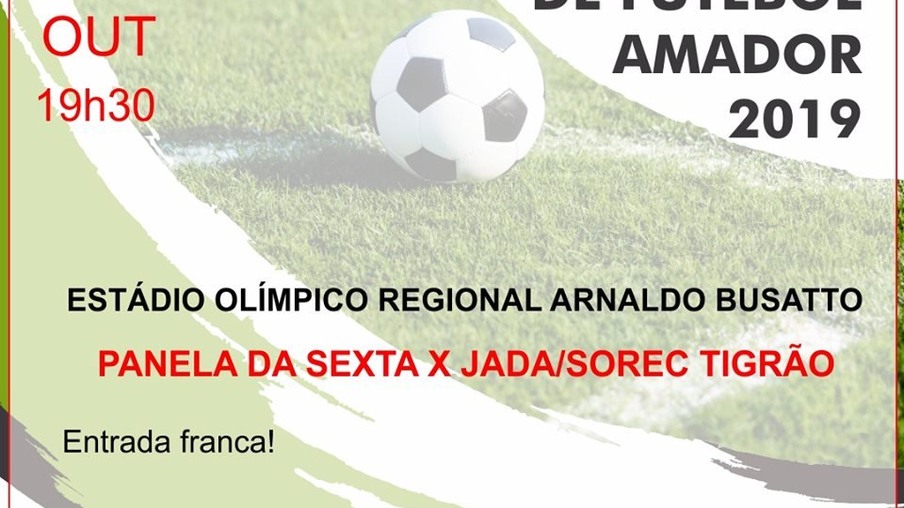 Campeonato Municipal de Futebol Amador 2019 começa esta noite, no Olímpico