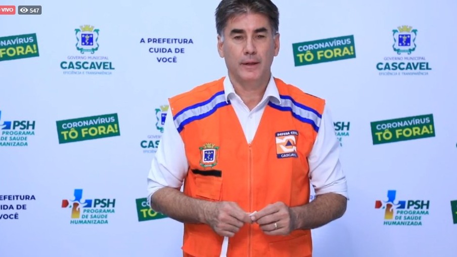 AO VIVO: Acompanhe o pronunciamento oficial do prefeito de Cascavel, Leonaldo Paranhos