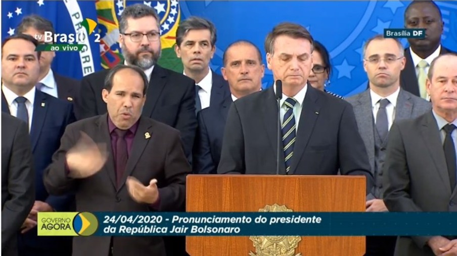 Em pronunciamento, presidente Jair Bolsonaro rebate e acusa Moro