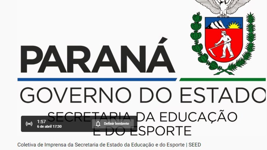 AO VIVO: Secretário de Estado da Educação faz pronunciamento sobre implantação de EAD "Aula Paraná"