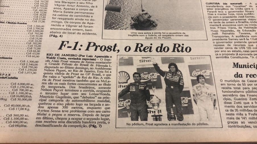 Os bons tempos da Fórmula 1 tiveram a cobertura da equipe de O Paraná (Luiz Aparecido e Waldir Costa)- Foto: Arquivo
