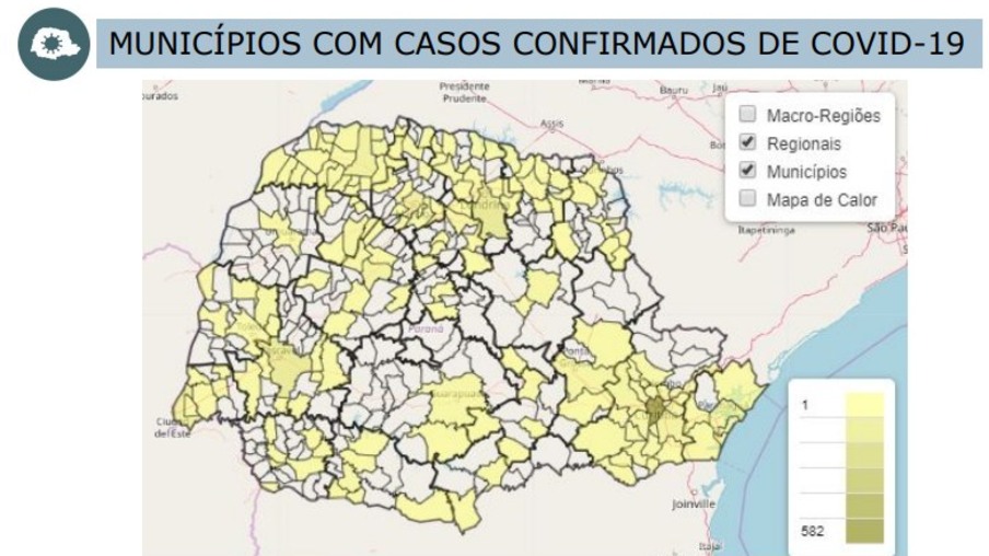 10ª Regional de Saúde é a segunda com mais casos de covid-19 no Paraná
