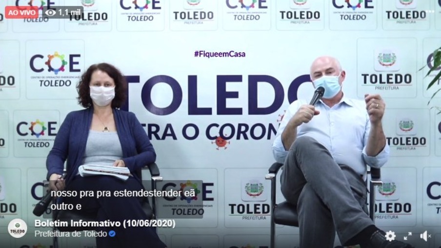 AO VIVO: Acompanhe o boletim epidemiológico da covid-19 em Toledo