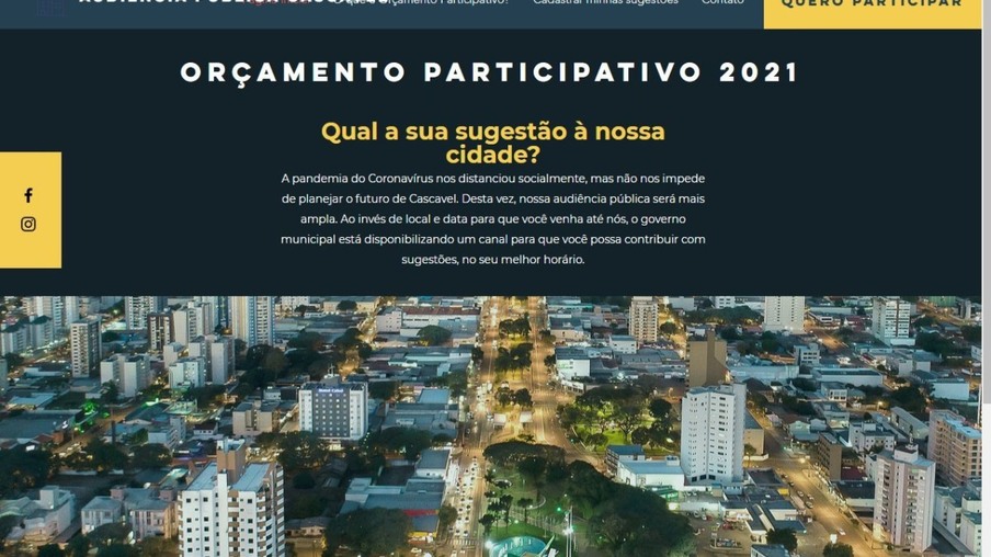 Cascavelenses podem participar das decisões sobre o orçamento de 2021