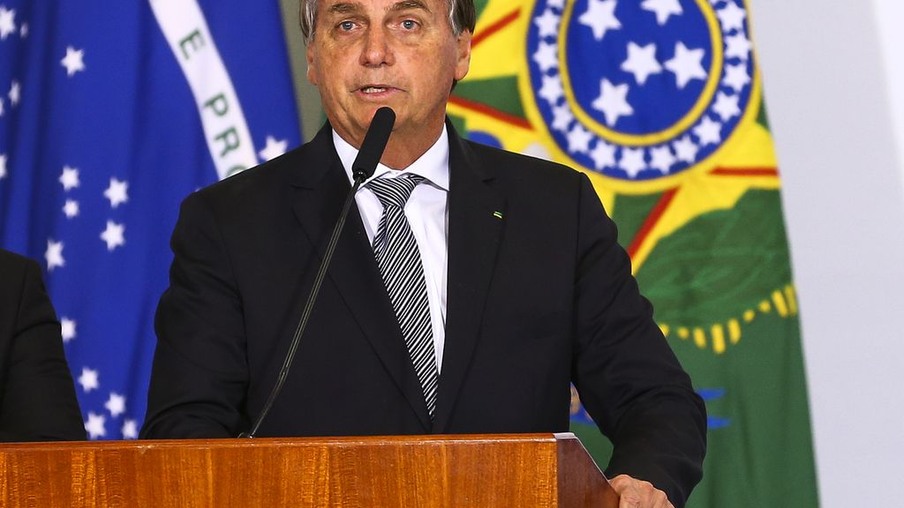 O presidente Jair Bolsonaro participa de cerimônia de lançamento de programa de qualificação do atendimento de agentes comunitários de saúde, o "Saúde com Agente".