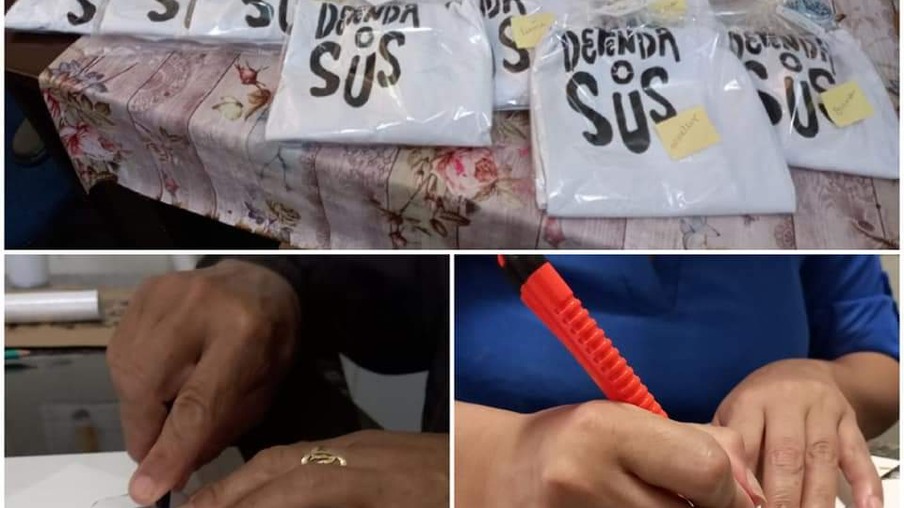 Pacientes do CAPS AD de Foz do Iguaçu produzem camisetas em defesa do SUS