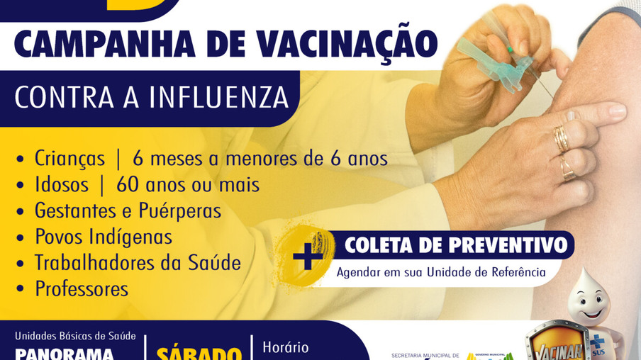 São Miguel do Iguaçu prepara "Dia D" de vacinação contra Influenza e Coleta de Preventivo