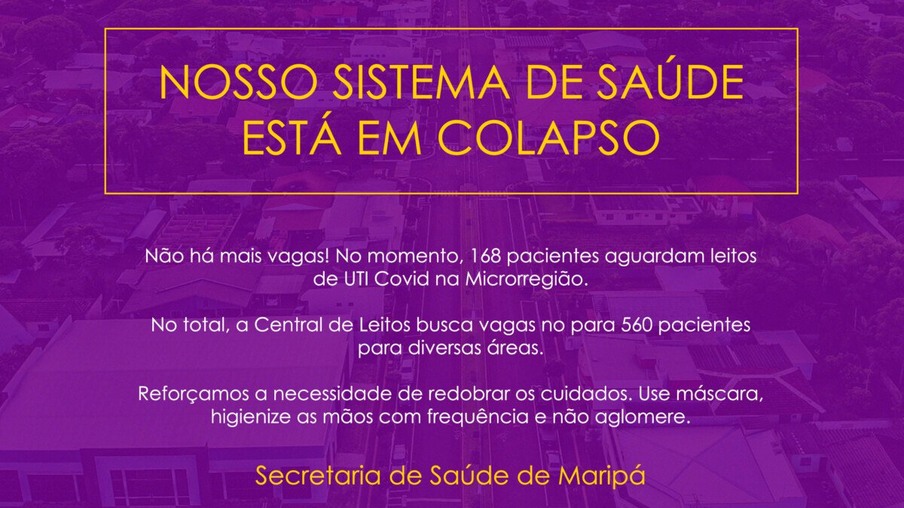 URGENTE: Secretaria alerta para colapso na saúde de Maripá
