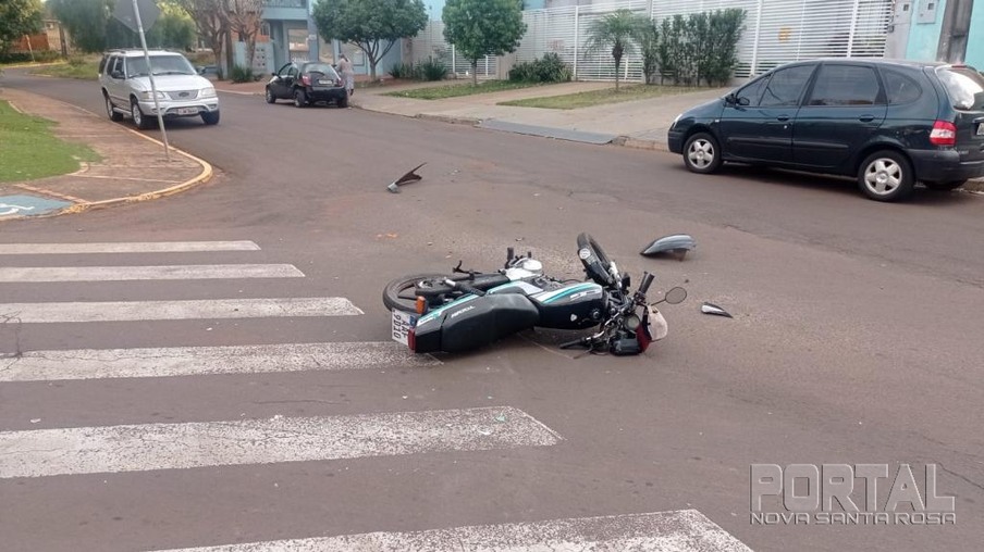 Motociclista fica ferido em acidente no Jardim Gisele em Toledo