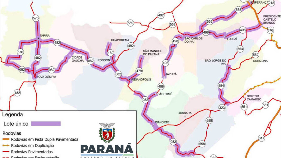 O Departamento de Estradas de Rodagem do Paraná (DER/PR) publicou em diário oficial a homologação da licitação para realizar serviços de conservação e manutenção em 307,56 quilômetros de rodovias na região Noroeste do Estado. -  Curitiba, 28/09/2021  -  Foto: DER