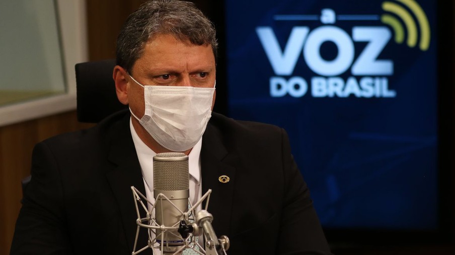 Ministro da Infraestrutura, Tarcísio Gomes de Freitas, participa do programa A Voz do Brasil