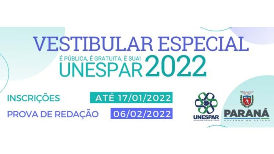 Com 574 vagas, Unespar abre inscrições para Vestibular Especial 2022