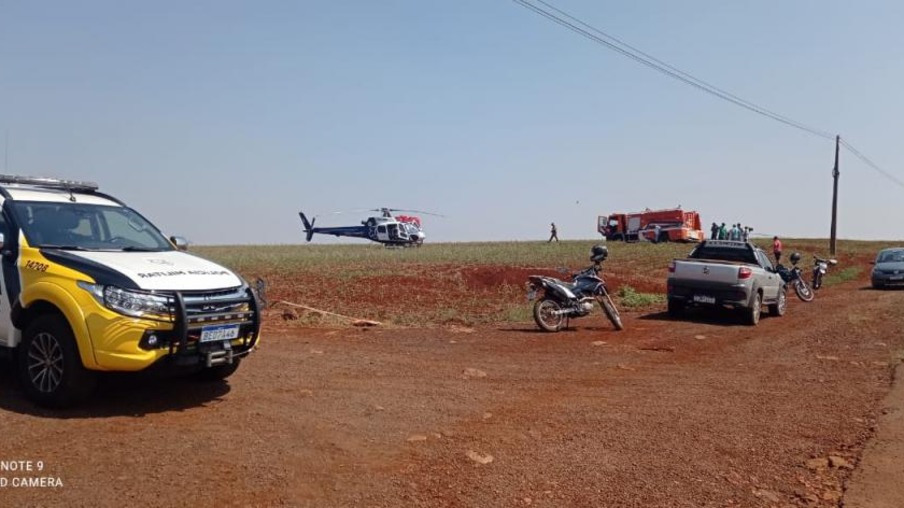 Aeronave do Consamu atende acidente com vitima grave na PR-180