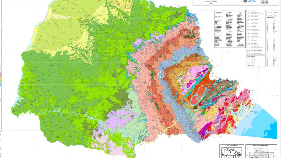 IAT disponibiliza para consulta novo mapa geológico e de recursos minerais do Paraná