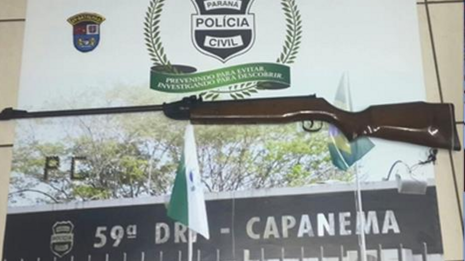 Arma utilizada no crime em que os irmãos foram assassinados em 2015 - Foto Polícia Civil
