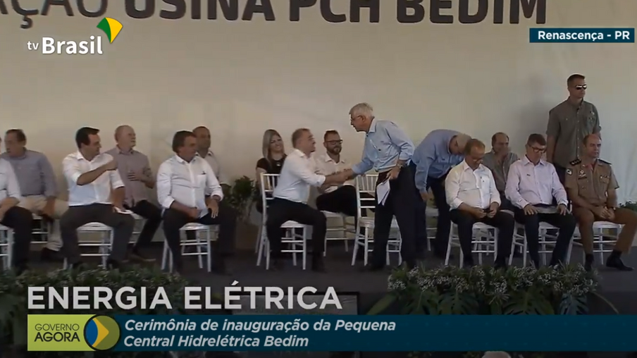 #AOVIVO: O Presidente Jair Messias Bolsonaro participa da inauguração da Pequena Central Hidrelétrica Bedim, em Renascença, no Paraná