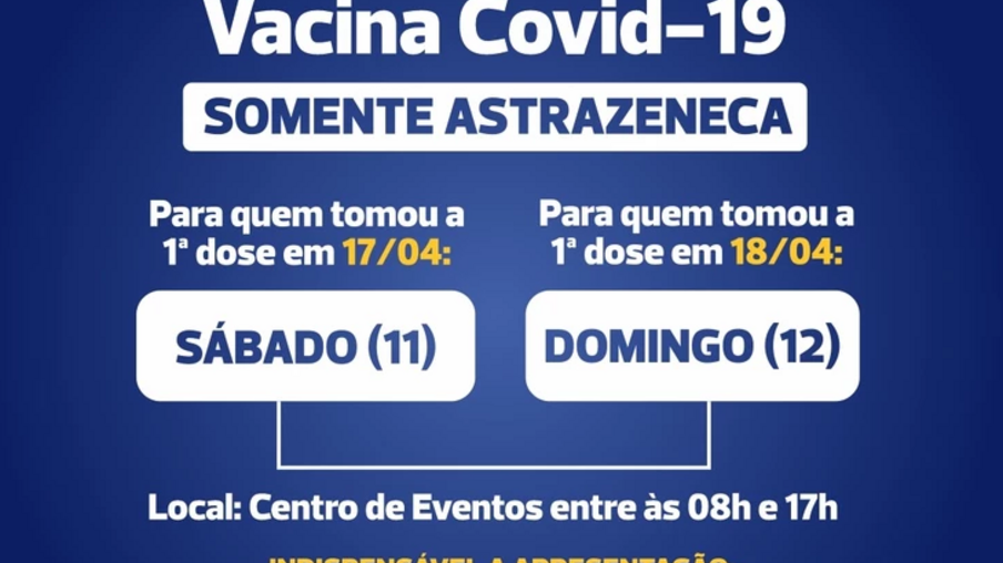COVID-19: Cascavel vacina apenas segunda dose neste sábado e domingo