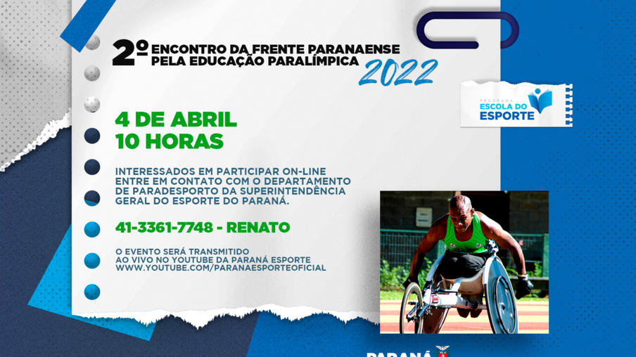 Esporte promove 2º Encontro da Frente Paranaense pela Educação Paralímpica em abril