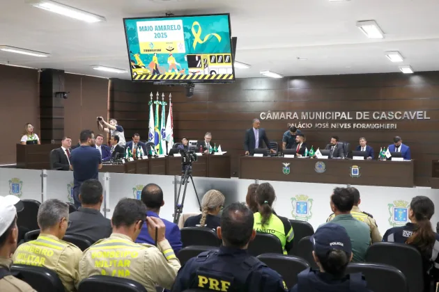 Cascavel dá início à campanha Maio Amarelo, enfatizando a importância da segurança no trânsito para todos os cidadãos - Foto: Secom Cascavel dá início à campanha Maio Amarelo, enfatizando a importância da segurança no trânsito para todos os cidadãos - Foto: Secom